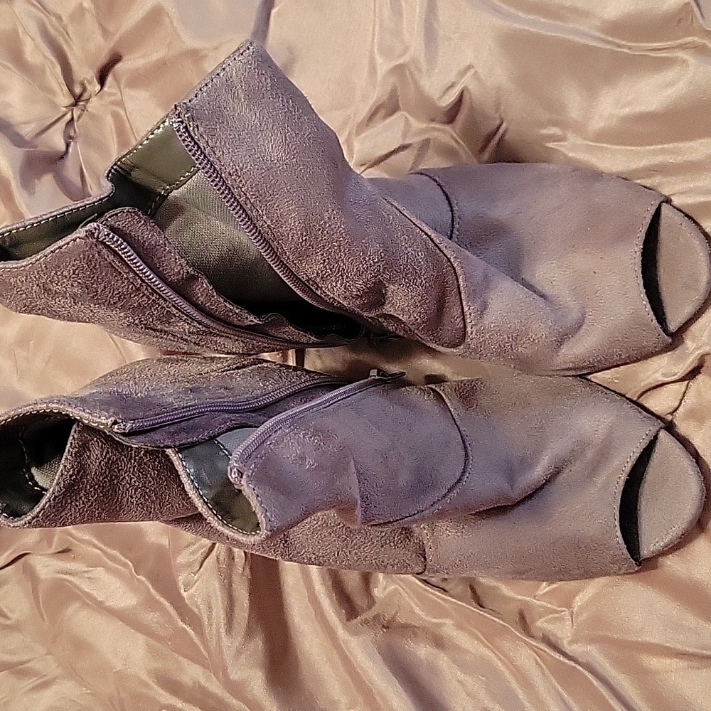 Gray Booties With Open Toe - image 1